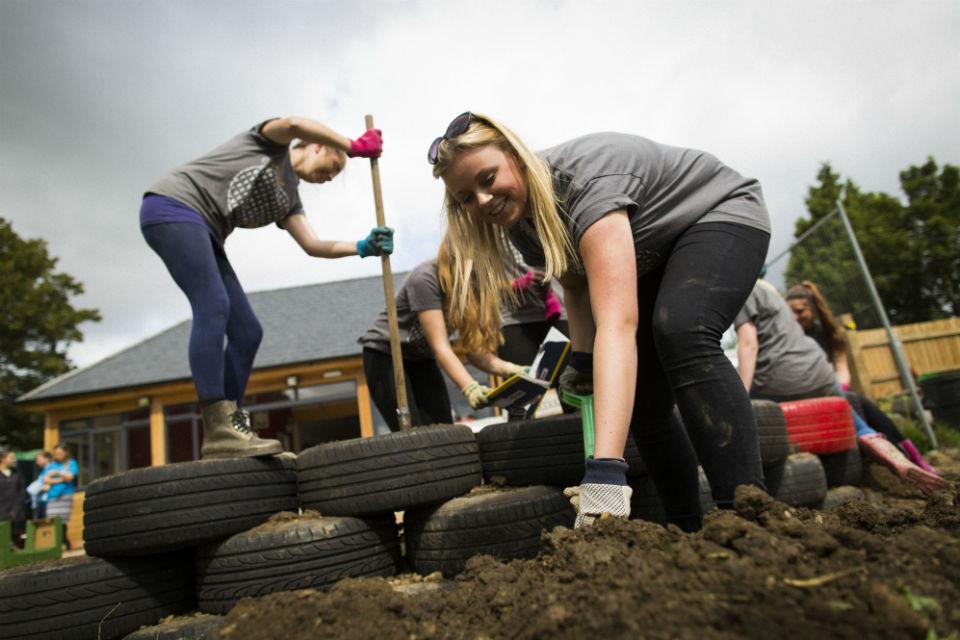 Photo of National Citizen Service volunteers gardening