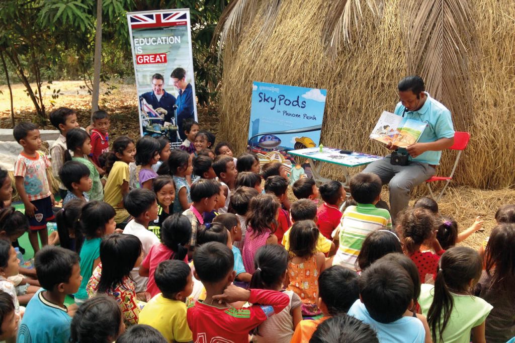 Children at book launch in open air
