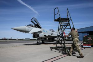 Fighter plan on the ground at airbase