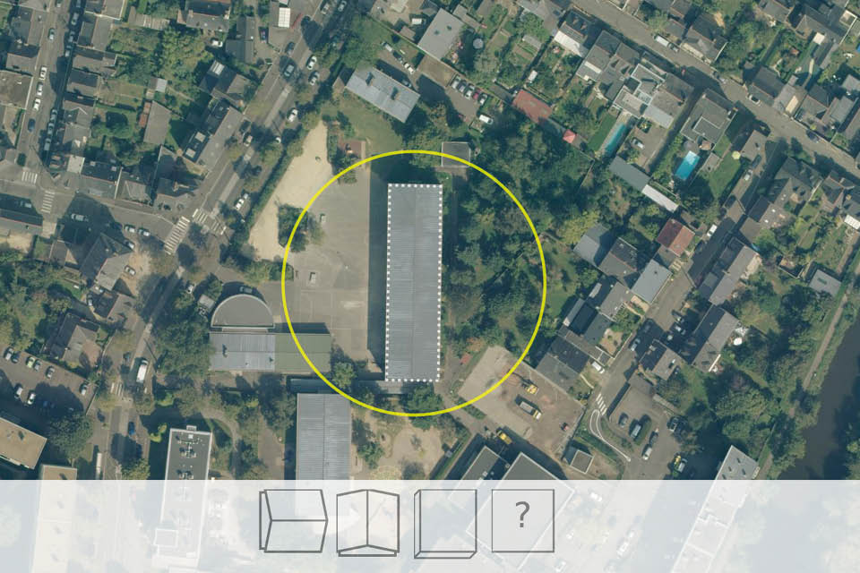 Satellite image of roof tops