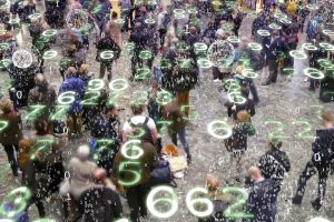 Image of people with number digitis superimposed