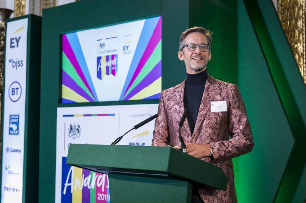 Civil Service Awards Champion Sir Richard Heaton, speaking at the awards ceremony